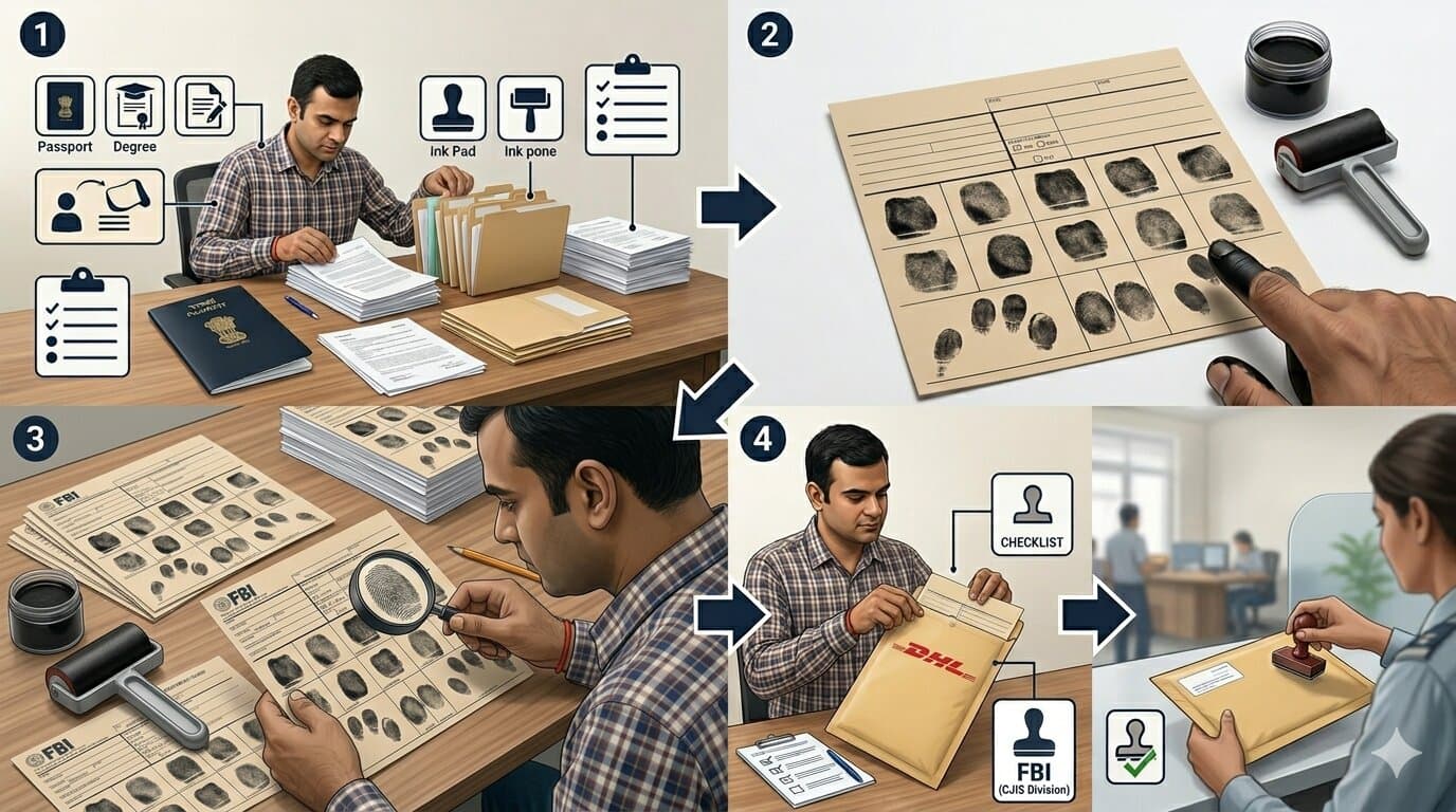 How to Get FBI PCC from India in 2025 — Complete Step-by-Step Guide — fingerprinting immigration guide by PCC Police Check India